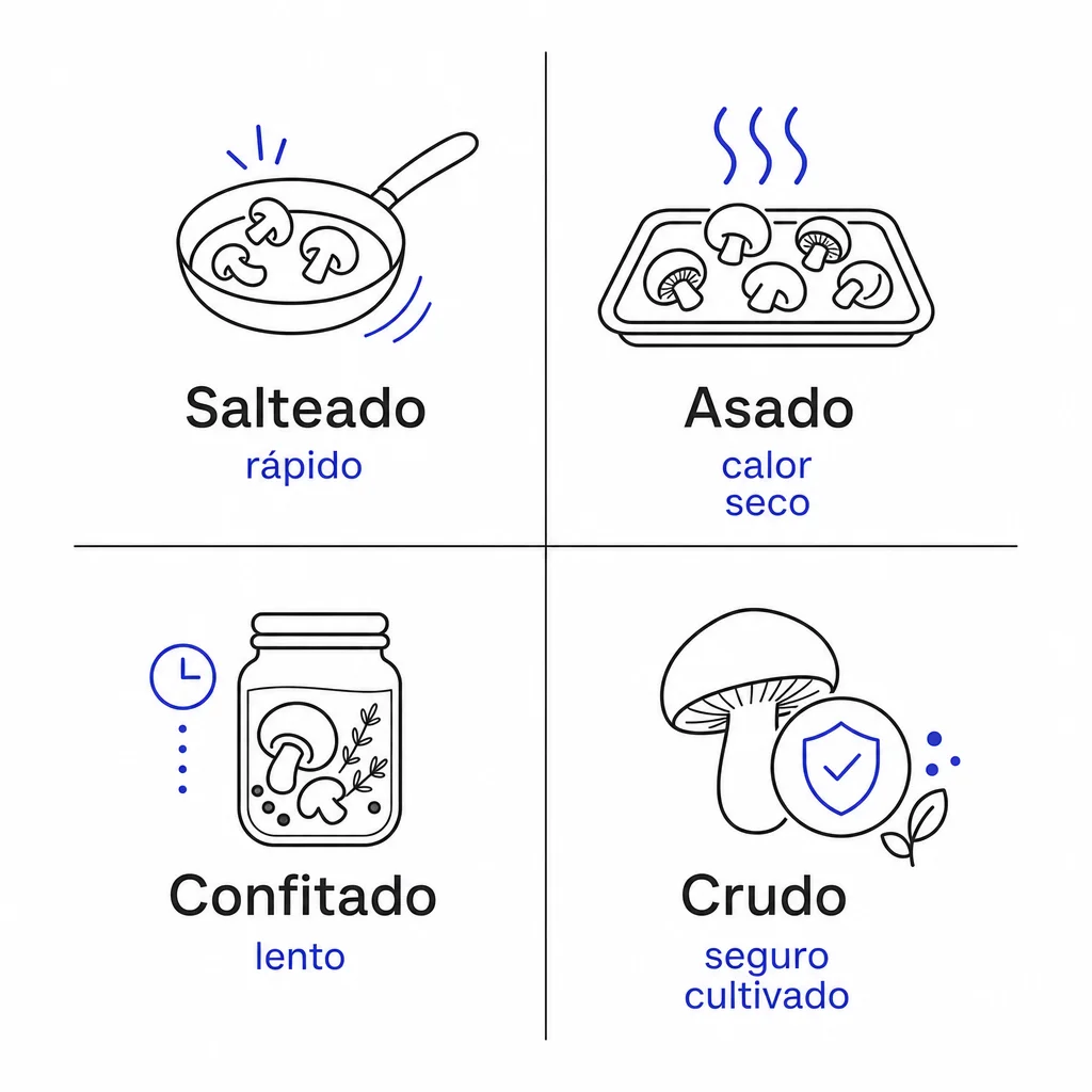 Técnicas para cocinar seta y hongos