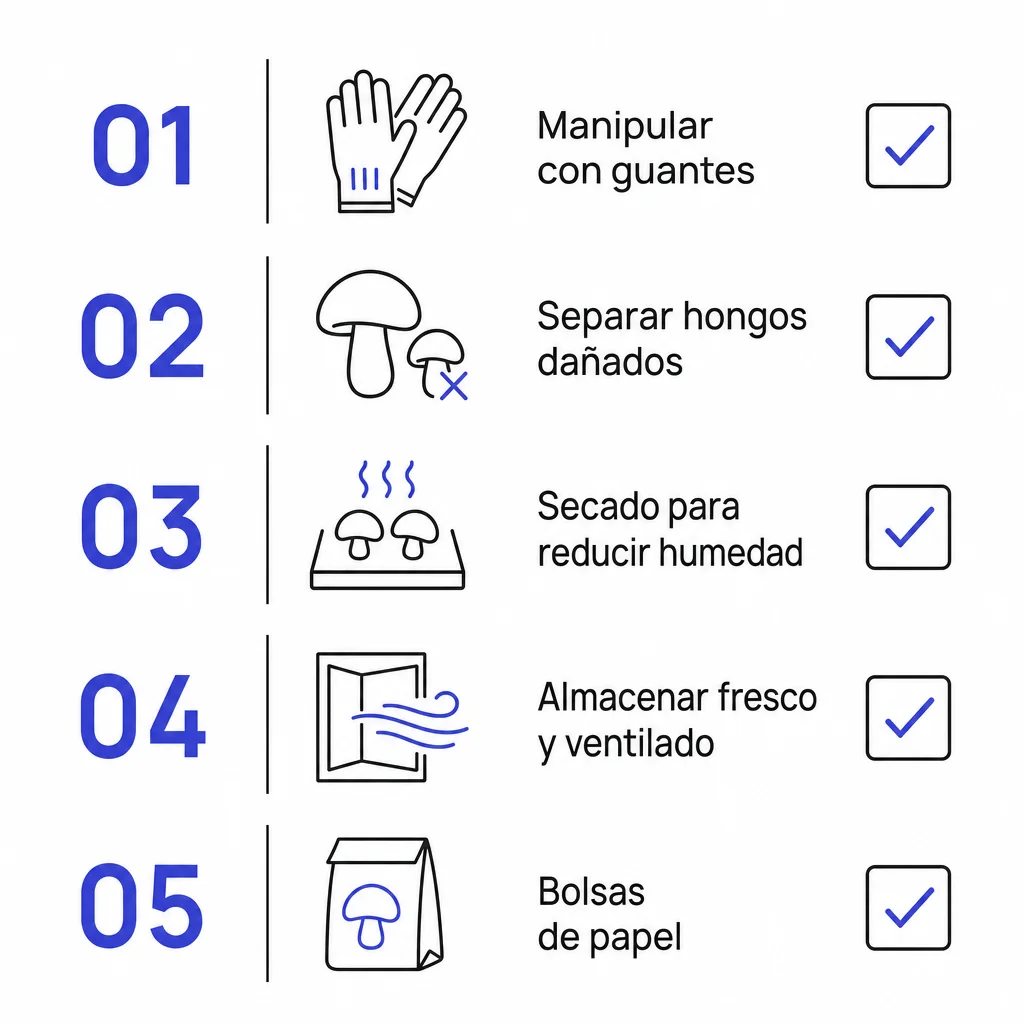 Prácticas de postcosecha para hongos frescos