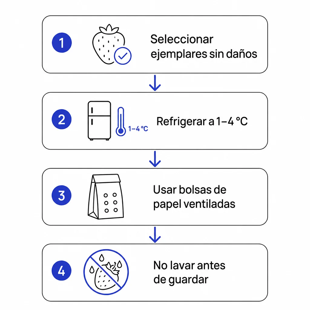 melena de león pasos para almacenamiento refrigerado