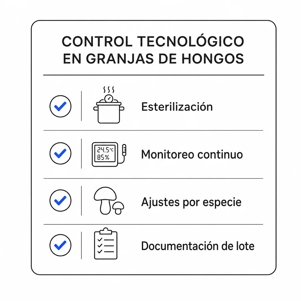 Tecnologías de control ambiental en granja de hongos
